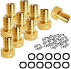 10Pcs 1/2" Barb x 3/4" Female GHT Thread Swivel Brass Garden Water Hose Pipe Connector Copper Fitting with Stainless Clamp House/Boat/Lawn/Power Wash/Irrigation by NICOLEKAY