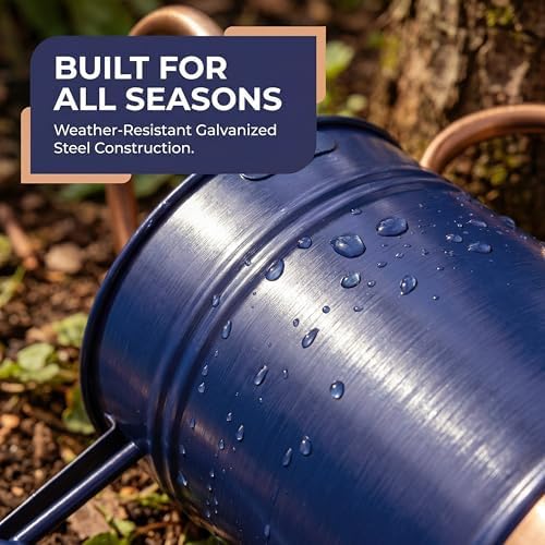 Gardenised 1-Gallon Steel Watering Can with Precision Long Spout for Controlled and Shower Watering Ideal for Indoor & Outdoor Plants Flowers & Houseplants, Blue - Image 4