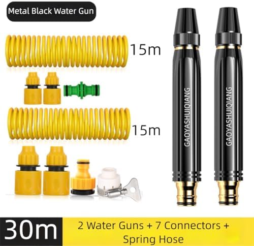High Pressure Hose Nozzle Sprayer, Home High-Pressure Car Wash Water Gun with Booster Nozzle and Hose, Jet Nozzle Power Washer for Garden Hose for Plant Watering Lawn Car (F) - Image 2