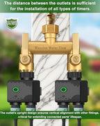 Hose Splitter 2 Way Heavy Duty, Solid Brass Full Flow Outdoor Faucet and Garden Hose Splitters, Water Spigot Splitter T Adapter, All Metal Water Connector with Shut-Off Valve, 3/4 - Inch GHT Thread - Image 7