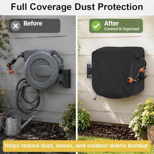 Hose Reel Cover for Gorilla GRS-150H 2021, Garden Wall Mounted Hose Storage Cover, Waterproof Portable Hose Protector with Drawstring, Daily outdoor protection,Grey - Image 6