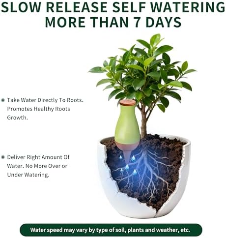 Soilagua 16 oz Drip Irrigation Stakes, Large Plant Watering Globes, Olla Pots Plant Watering Devices, Self Watering Planter Insert, Watering Spikes for Outdoor Indoor Everyday Vacation Use, 4-Pack - Image 3