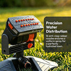 2026 New 16-Nozzle Oscillating Sprinkler with Dual-Zone Sprinkler Water Timer, 360° Adjustable 4-Way Mini Turbo oscillating Sprinkler for Lawn Yard Garden (Green, with a Set nozzles+5m Water Hose) - Image 4
