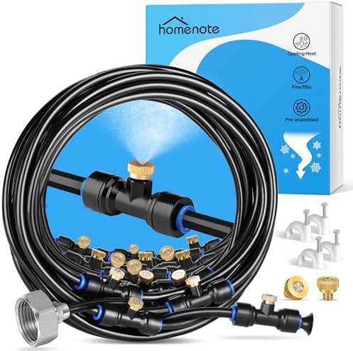 homenote Misting Cooling System, 98FT(30M) Pre-Assembled Mister Kit by HOMENOTE