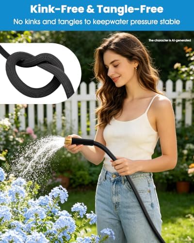 100 FT Garden Hose, Non-Expanding Water Hose, Ultra Flexible, Burst-Resistant, Kink-Free, High-Pressure Garden Hose for Easy All-Weather Use on Lawns, Gardens, and Outdoor Cleaning - Image 3