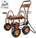 WERMAH Hose Reel Cart with Hose Guide, 4 Wheels Hose Cart, Holds 300ft 5/8" by WERMAH