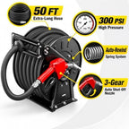 SILVEL 1 Inch Diesel Fuel Hose Reel 50 ft Retractable Spring Rewind - Image 2