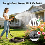 Garden Hose, 3/4" Flexible Water Hose Ultra Lightweight, Non-Expandable with 10 Function Nozzle, Kink-Free, Leak-Proof, 360° Swivel, Abrasion Resistant & Easy to Store for Yard Lawn, Outdoor (50ft) - Image 4