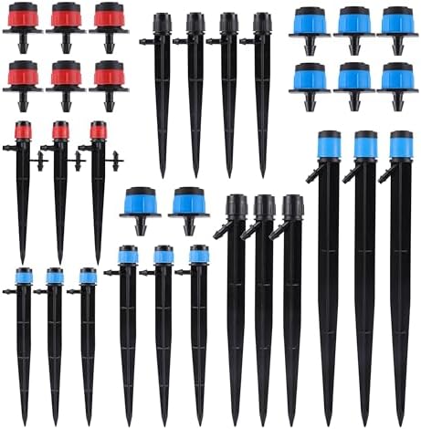 1/4" Drip Emitters Fan Shape with Stake Water Flow360 Degree Sprayer Greenhouse Micro Drip Irrigation Kit Garden Watering (20pc)(Scattering) by Unknown