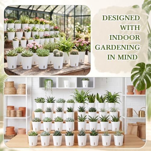Ziliny 20 Pcs 4.92 Inch Self Watering Planters with Water Indicator - Image 6
