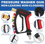 DUSICHIN Short Pressure Washer Wand High Spray Swivel Gun 7 Nozzle Tips 4000 PSI, Pressure Washer Attachment 1/4" Quick Connector Outlet,M22-14mm M22-15mm 3/8" INLET, Not for Garden Hose DUS2911 - Image 4