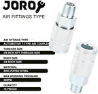 3/8 Air Compressor Hose Fittings, Automotive T-Type, 3/8 Inch NPT Male Threads Size, Steel Material, 10 Pieces Air Coupler Set - Image 2