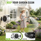 Etoolab Retractable Garden Hose Reel 100ft x 1/2 in with 10 Spray Nozzle - Image 2