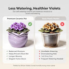 6.5 inch self Watering African Violet pots, Smoky Purple - Image 4