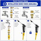 2026 Upgraded High Pressure Jet Nozzle Power Washer for Garden Hose, Water Jet Sprayer Wand with Foam Bottle, 3 Connectors and Chenille Wash Mitt for Car Washing, Patio, Lawn, Garden - Image 2