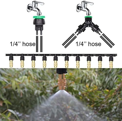Greenhouse Brass Drip Irrigation Watering Kit System 1/4''Automatic Garden Self Water Flower Lawn Adjustable Dripper Atomizer - Image 6