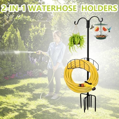 2-Pack Garden Hose Holder Stand with 7 Prong Base and Dual Shepherd Hooks - Image 5