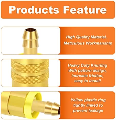 GASHER 12Pcs Industrial Air Coupling with 3/8" Hose Barb, 3/8" Basic Flow Quick Connect Air Coupler - Image 3
