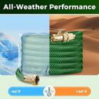 50FT Heavy Duty Garden Hose, Non-Expandable Flexible Kink-Resistant Water Hose, High-Density Fabric, Leak-Proof Metal Connector for Patio Lawn Car Wash - Image 5