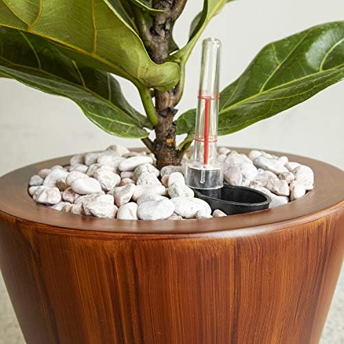 10 in Self-Watering Planters, 2-Pack, 10 Inch, Dark Brown Wood Look - Image 2