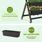 Homdox 5-Tier Elevated Garden Bed with Lockable Caster Wheels - Freestanding Vertical Raised Bed with 5 Garden Planter Boxes- Perfect to Grow Vegetables Herbs Flowers Indoor(Black) - Image 4