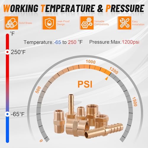 146Pcs Brass Hose Pipe Fitting & Hose Barb Fitting Kit - Image 5
