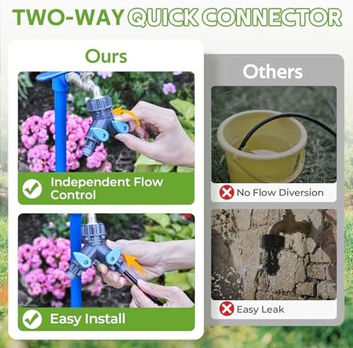 HIRALIY 100FT Drip Irrigation System with Timer & 360° Dripper - Image 4
