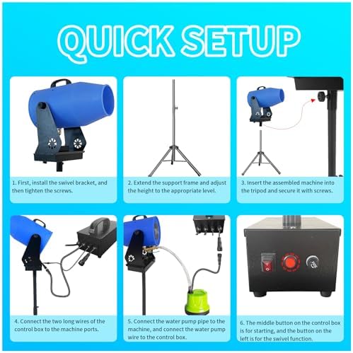 Foam Machine for Party with Fully Automatic Head Swing, Party Foam Machine with Adjustable Height, Foam Cannon for Garden, Pool, Indoor, Birthdays, Celebrations, and Backyard Events - Image 3