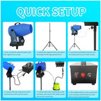 Foam Machine for Party with Fully Automatic Head Swing, Party Foam Machine with Adjustable Height, Foam Cannon for Garden, Pool, Indoor, Birthdays, Celebrations, and Backyard Events - Image 3