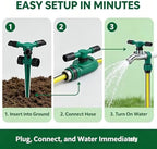 360-Degree Rotating Garden Sprinkler for Yard Large Area Coverage, Automatic Water Sprayer Irrigation for Garden, Adjustable Angle Water Sprinklers for Yard Lawn Greenhouse Vegetable Watering (3pcs) - Image 3