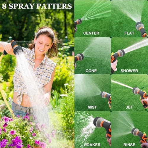 Hose Nozzle,Garden Hose Nozzle Spray Gun, High Pressure Multi-Pattern Sprayer for Car Wash, Plants, Flowers - Image 4
