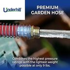 Underhill ProLine Featherweight Lightweight Garden Hose 50 ft, Heavy-Duty Anti-Kink, 200 psi WP, 800 psi BP, H75-075PRO-FW, ¾ Inch x 75 ft GHT, Red - Image 4