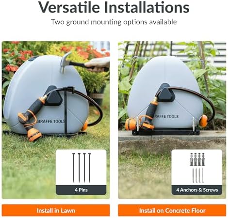 Giraffe Tools Ground-Mounted Retractable Garden Hose Reel,1/2" x 100FT - Image 6