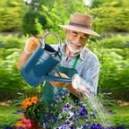 1 Gallon Metal Watering Can with Removable Spout, Nice Galvanized Steel Water Can with Embossed Design for Indoor and Outdoor Plants (Ocean Blue) - Image 5