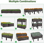 S AFSTAR Raised Garden Bed with Removable Legs & Brackets, 2 Pack Elevated Garden Planter Kits for Flowers Fruits Vegetables, Multiple Combination Planting Box Container for Garden Patio Balcony - Image 3