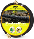 Soaker Hose 100FT 5/8" Diameter for Garden Beds Solid Brass Interface Irrigation Save 70% Water Heavy Duty Rubber Great for gardens/flower beds by HZGREEN
