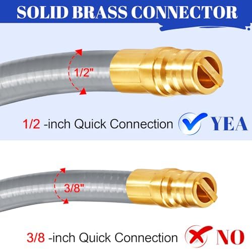 GasSaf 12 FT 1/2" ID Natural Gas Hose with Quick Connect Fitting, Natural Gas Conversion Kit for Gas Grill, Generator, Patio Heater and More - CSA Certified - Image 2