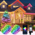 Smart Christmas String Lights - 196FT 600 RGB LEDs WiFi Multi-Color Changing Compatible with Alexa & Google Home for 6-8ft Christmas Tree by DREICHT