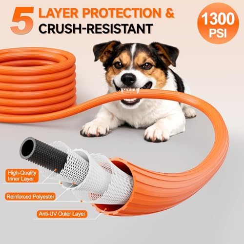 SPECILITE Garden Water Hose 50 ft x 5/8", 450-1300psi for Hot/Cold Water - Image 2