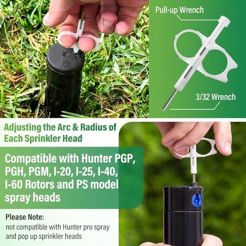 10 Sprinkler Head Tool Kit, Compatible with Hunter/Rain Bird, MP PGP Sprinklers Head Pull Up Repair Tool, Rotor Adjustment Screwdriver, Nozzle Tools, Nozzle Insertion Collar & Sprinkler Keys - Image 4