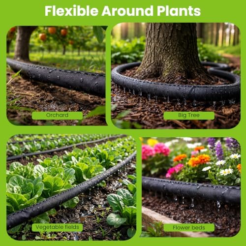 Bluepro Flat Soaker Hose, 200 ft, 4 x 50 ft Hoses with Brass Splitter - Image 5