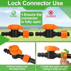 Tujoe 50 Pcs Pipe Bypass Locknut Valve 5/8 Inch Universal On/Off Valve Barb Drip Tubing Fittings Barbed Compatible with Most 16-17 mm Garden Hose Tubing Sprinkler Systems - Image 4