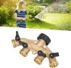 Brass 4 Way Hose Faucet Manifold Splitter for Garden Hose Distributor (US Plug) - Image 6