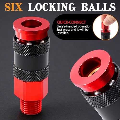 25 PCS 1/4" NPT Universal Air Coupler & Plug Kit Aluminium Alloy - Image 6