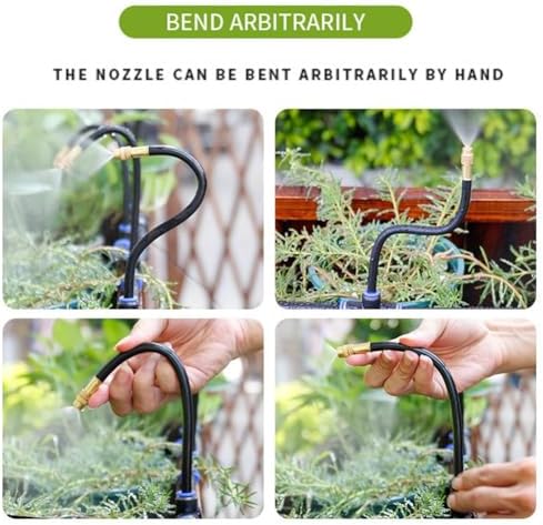 Sprayer Nozzle with T-Connector Water Mist Nozzle Flexible Pipe Wear-Resistant Plant Watering Tool for Irrigation Systems Atomizing Nozzle + 12mm tee Belt 10 Meters PE Pipe - Image 6