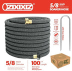 100FT 5/8-Inch Soaker Hose with Metal Staples, Flexible with Solid Brass Connector, Leak-Resistant Watering System for Gardens & Vegetable Beds - Image 2