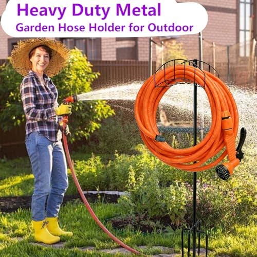 2-Pack Freestanding Garden Hose Holder with Upgraded 5-Prong Base - Image 4
