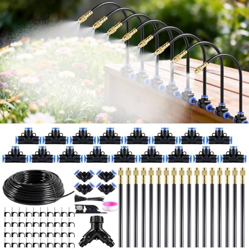 Drip Irrigation System 100FT 1/4" (17PCS Nozzles) for Garden, 83 PCS Leak-Proof Garden Watering System, 360° Adjustable Automatic Plant Water Kit for Raised Beds, Greenhouse, Lawn, Patio, Yard by Unknown