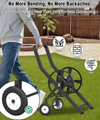 Artigarden Garden Hose Reel Cart with Wheels, Outdoor Water Hose Cart Black - Image 5