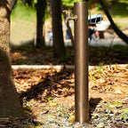 Floor Mounted Faucet Outdoor Water Pipe Vertical Fountain Irrigation Column,Stainless Steel Freestanding Outdoor Water Column with Faucet, 50cm Hose Stand, Frost Free & Antifreeze, Retro Gar - Image 3
